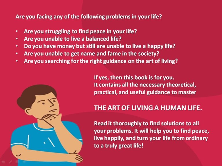 THE ART OF LIVING A HUMAN LIFE DESCRIPTION